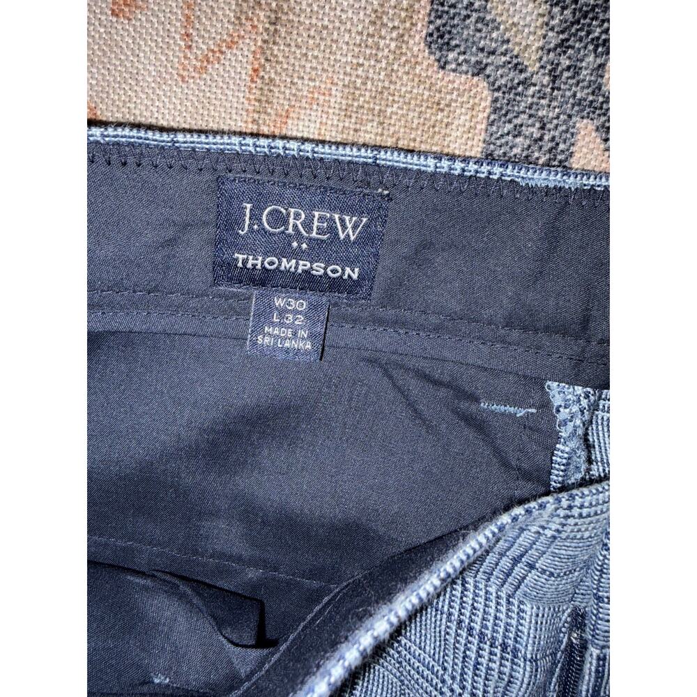 J Crew Thompson Tapered Dress Pants Mens 30x32 Gray Glen Plaid Wool Blend - Picture 3 of 4